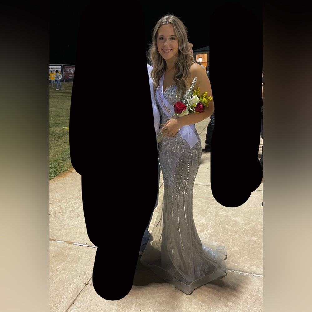 Silvery Sparkly prom dress
